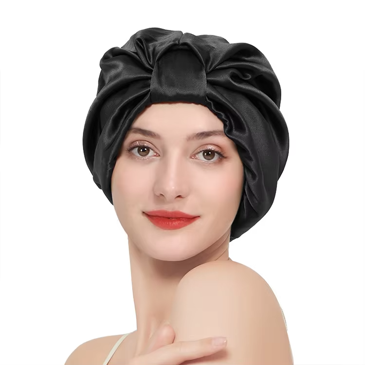 SilkyBerries 100% Mulberry Silk Bonnet, 19 Momme Silk Night Sleep Cap - SilkyBerries